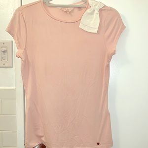 SUPER CUTE Ted Baker Pink Top with White Bow Sz 1